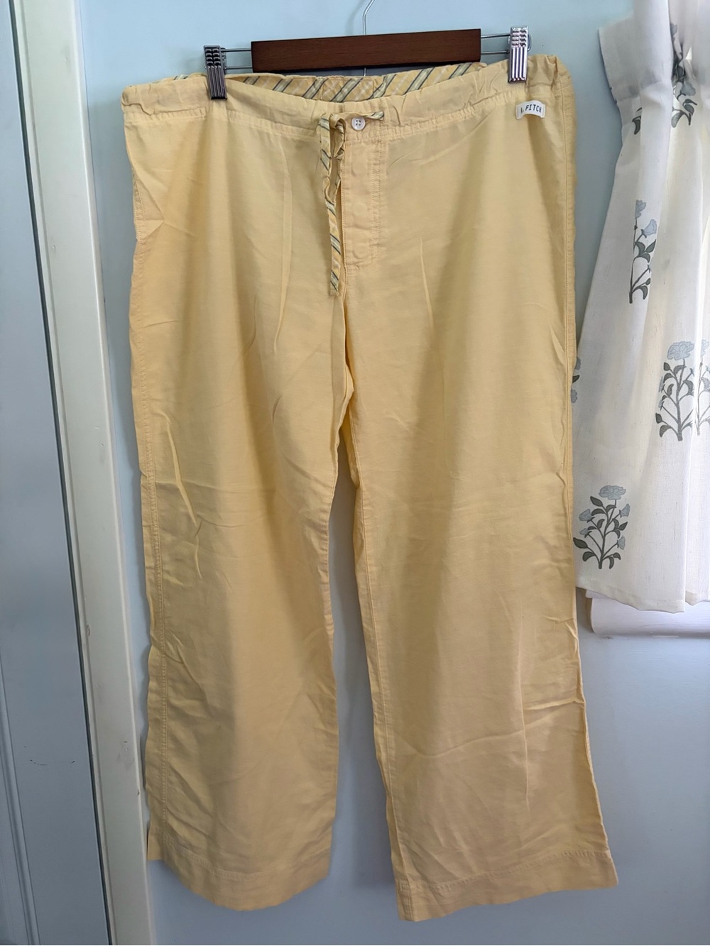 Vintage Abercrombie & Fitch Butter Yellow Cotton Lightweight Sleep Pajama Pants